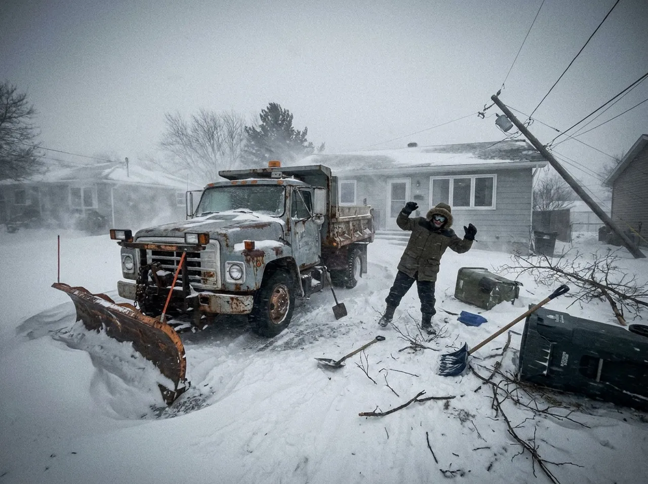 A snowplower determining an estimate for a client on snow removal