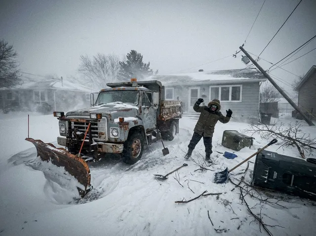 A snowplower determining an estimate for a client on snow removal