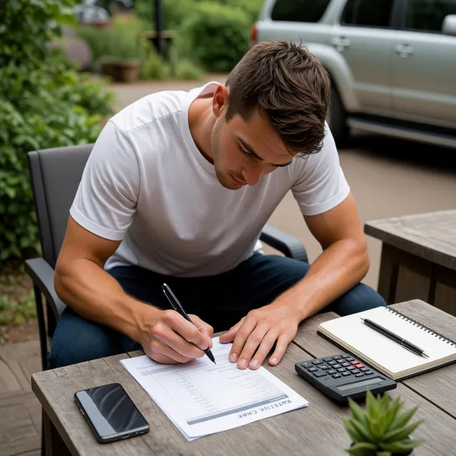 A landscaper creating a custom rate card